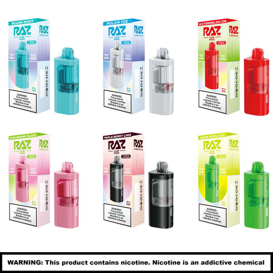 RAZ VUE Disposable Pods | 5% Nicotine | 50000 Puffs | 5 Count Display product image